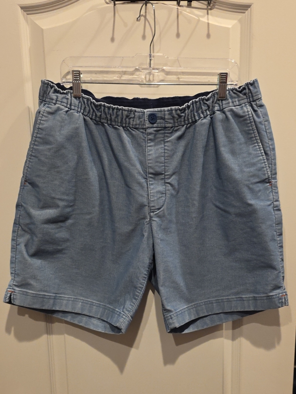 Tommy Bahama Xl Blue Elastic-Waist Corderoy Shorts